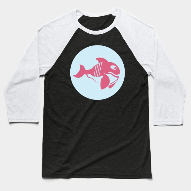 Cute fish whale Baseball T-Shirt by Farhad